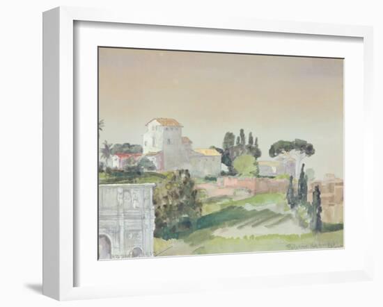 Palatine Hill from the Colosseum, 1927 (W/C on Paper)-Arthur Bowen Davies-Framed Giclee Print