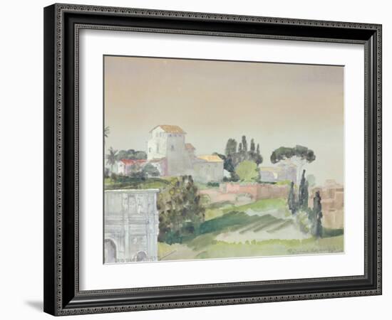 Palatine Hill from the Colosseum, 1927 (W/C on Paper)-Arthur Bowen Davies-Framed Giclee Print