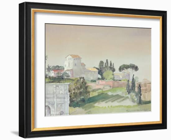 Palatine Hill from the Colosseum, 1927 (W/C on Paper)-Arthur Bowen Davies-Framed Giclee Print