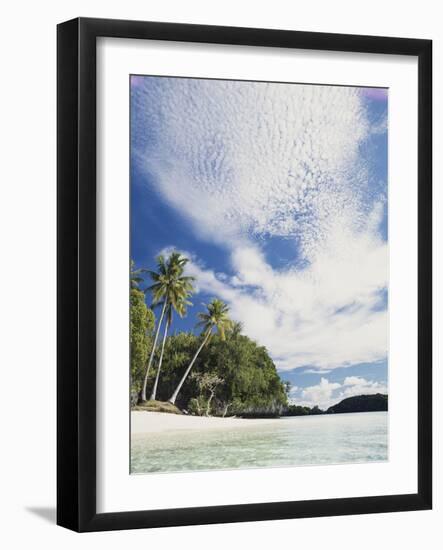 Palau, Honeymoon Island, Rock Islands, View of Beach with Palm Trees-Stuart Westmorland-Framed Photographic Print