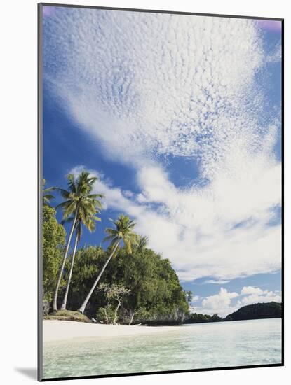 Palau, Honeymoon Island, Rock Islands, View of Beach with Palm Trees-Stuart Westmorland-Mounted Photographic Print