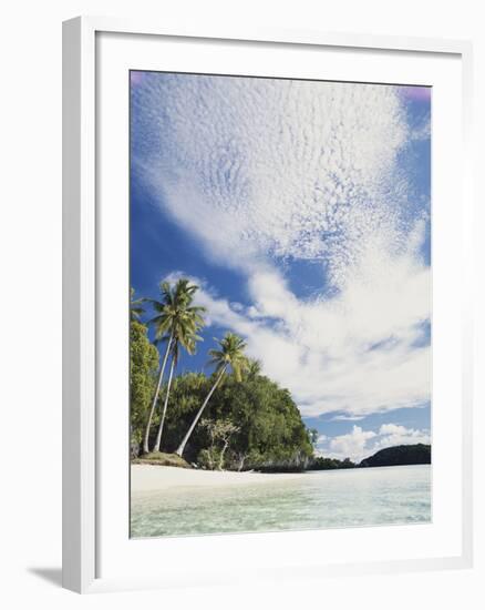 Palau, Honeymoon Island, Rock Islands, View of Beach with Palm Trees-Stuart Westmorland-Framed Photographic Print