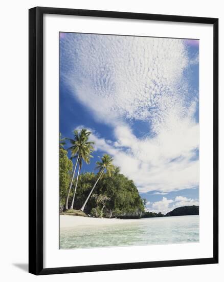 Palau, Honeymoon Island, Rock Islands, View of Beach with Palm Trees-Stuart Westmorland-Framed Photographic Print