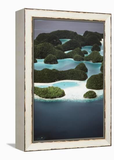 Palau, Micronesia, Ariel View of Rock Islands-Stuart Westmorland-Framed Premier Image Canvas