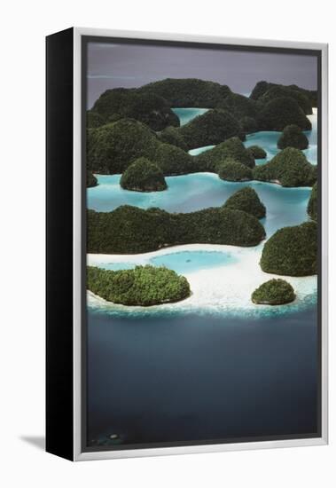 Palau, Micronesia, Ariel View of Rock Islands-Stuart Westmorland-Framed Premier Image Canvas