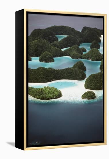 Palau, Micronesia, Ariel View of Rock Islands-Stuart Westmorland-Framed Premier Image Canvas