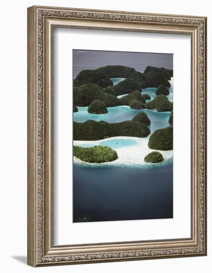 Palau, Micronesia, Ariel View of Rock Islands-Stuart Westmorland-Framed Photographic Print