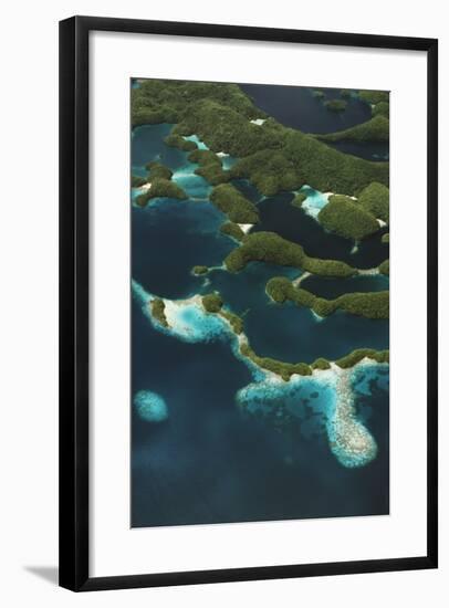 Palau, Micronesia, Rock Islands, Aerial View of Rock Islands-Stuart Westmorland-Framed Photographic Print