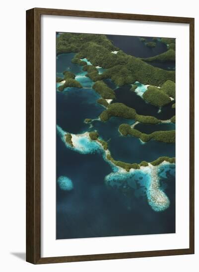 Palau, Micronesia, Rock Islands, Aerial View of Rock Islands-Stuart Westmorland-Framed Photographic Print