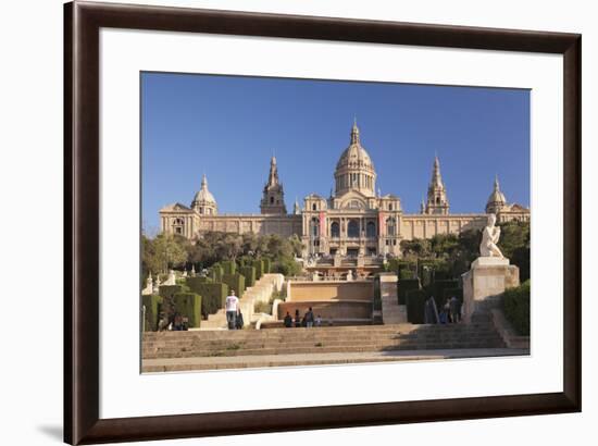 Palau Nacional (Museu Nacional d'Art de Catalunya), Montjuic, Barcelona, Catalonia, Spain, Europe-Markus Lange-Framed Photographic Print