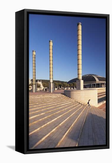 Palau Sant Jordi hall, architect Arata Isozaki, Olympic Stadium complex, Placa d'Europa, Montjuic, -Markus Lange-Framed Premier Image Canvas