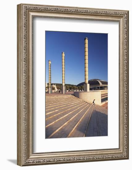 Palau Sant Jordi hall, architect Arata Isozaki, Olympic Stadium complex, Placa d'Europa, Montjuic, -Markus Lange-Framed Photographic Print