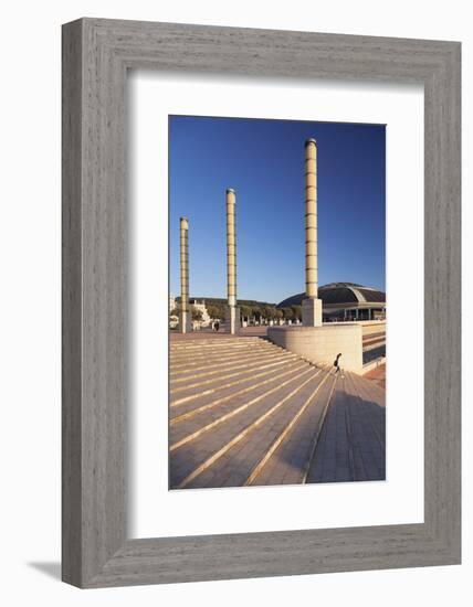 Palau Sant Jordi hall, architect Arata Isozaki, Olympic Stadium complex, Placa d'Europa, Montjuic, -Markus Lange-Framed Photographic Print
