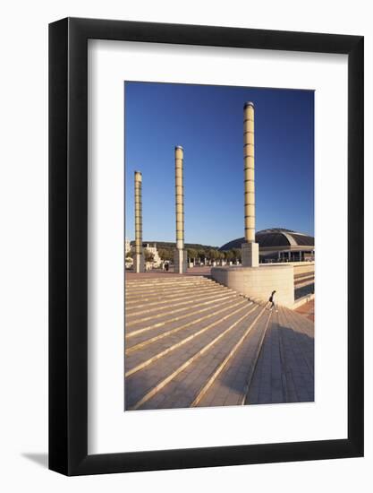 Palau Sant Jordi hall, architect Arata Isozaki, Olympic Stadium complex, Placa d'Europa, Montjuic, -Markus Lange-Framed Photographic Print