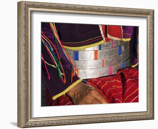 Palaung Women of Tibetan-Myanmar Group of Tribes Display their Wealth by Wearing Broad Silver Belts-Nigel Pavitt-Framed Photographic Print