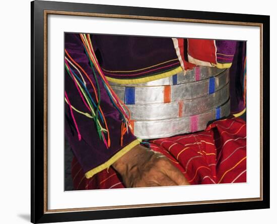 Palaung Women of Tibetan-Myanmar Group of Tribes Display their Wealth by Wearing Broad Silver Belts-Nigel Pavitt-Framed Photographic Print