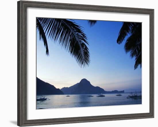 Palawan Province, El Nido, Bacuit Bay, Cadlao Island in the Evening Light, Philippines-Christian Kober-Framed Photographic Print