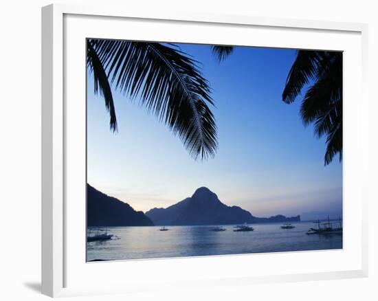 Palawan Province, El Nido, Bacuit Bay, Cadlao Island in the Evening Light, Philippines-Christian Kober-Framed Photographic Print