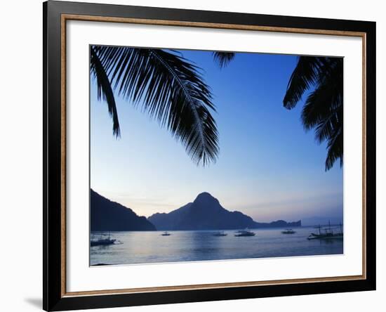 Palawan Province, El Nido, Bacuit Bay, Cadlao Island in the Evening Light, Philippines-Christian Kober-Framed Photographic Print