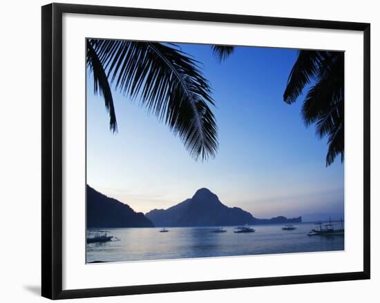 Palawan Province, El Nido, Bacuit Bay, Cadlao Island in the Evening Light, Philippines-Christian Kober-Framed Photographic Print