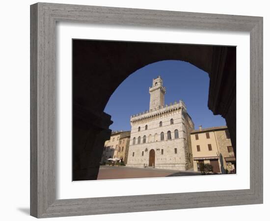 Palazzo Comunale, Montepulciano, Val D'Orcia, Siena Province, Tuscany, Italy, Europe-Pitamitz Sergio-Framed Photographic Print