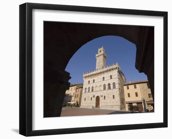 Palazzo Comunale, Montepulciano, Val D'Orcia, Siena Province, Tuscany, Italy, Europe-Pitamitz Sergio-Framed Photographic Print