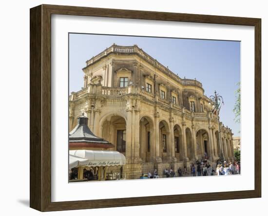 Palazzo Ducezio (Town Hall), UNESCO World Heritage Site, Noto, Sicily, Europe-Jean Brooks-Framed Photographic Print