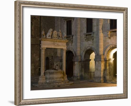 Palazzo Tarugi, Piazza Grande, Montepulciano, Val D'Orcia, Siena Province, Tuscany, Italy-Sergio Pitamitz-Framed Photographic Print