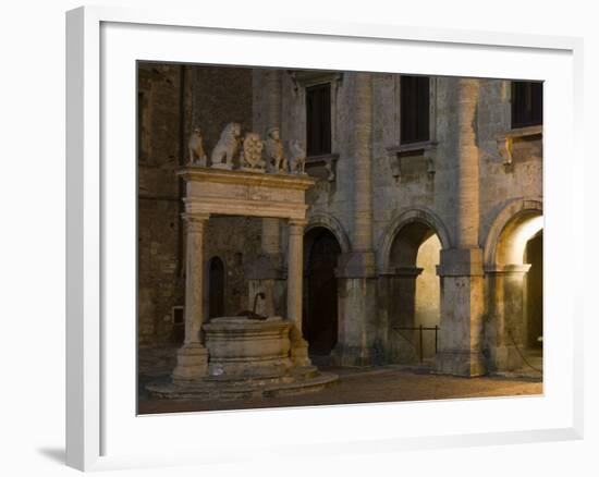 Palazzo Tarugi, Piazza Grande, Montepulciano, Val D'Orcia, Siena Province, Tuscany, Italy-Sergio Pitamitz-Framed Photographic Print