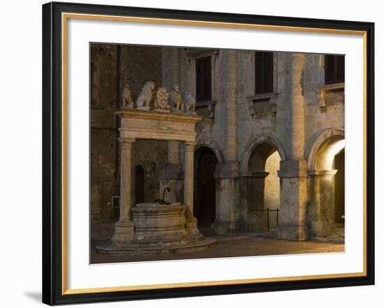 Palazzo Tarugi, Piazza Grande, Montepulciano, Val D'Orcia, Siena Province, Tuscany, Italy-Sergio Pitamitz-Framed Photographic Print