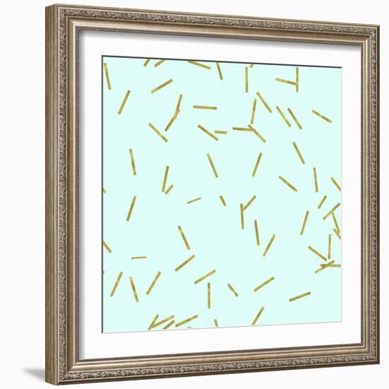 Pale Aqua Golden Matchstick Confetti-Tina Lavoie-Framed Giclee Print