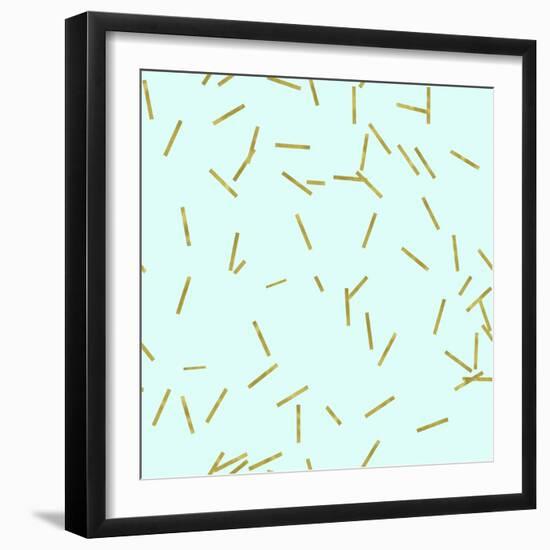 Pale Aqua Golden Matchstick Confetti-Tina Lavoie-Framed Giclee Print