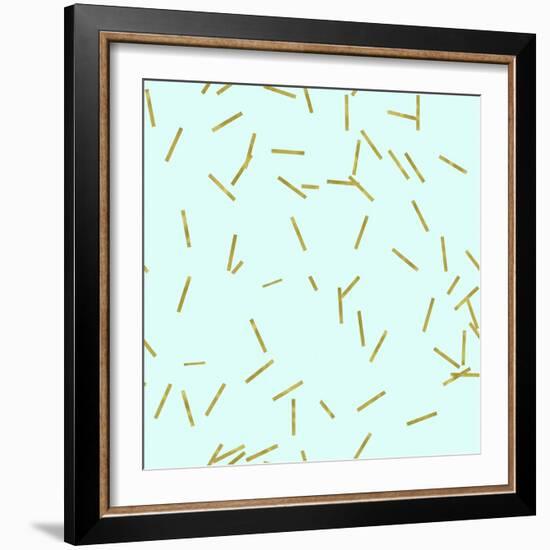 Pale Aqua Golden Matchstick Confetti-Tina Lavoie-Framed Giclee Print