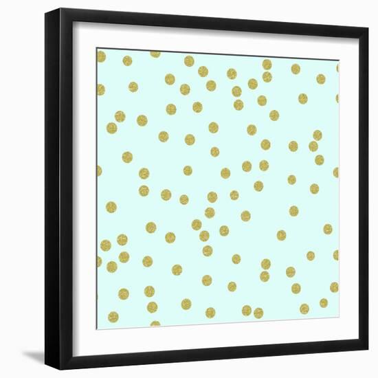 Pale Aqua Golden Round Confetti-Tina Lavoie-Framed Giclee Print