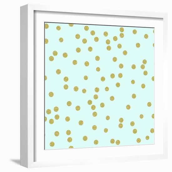 Pale Aqua Golden Round Confetti-Tina Lavoie-Framed Giclee Print