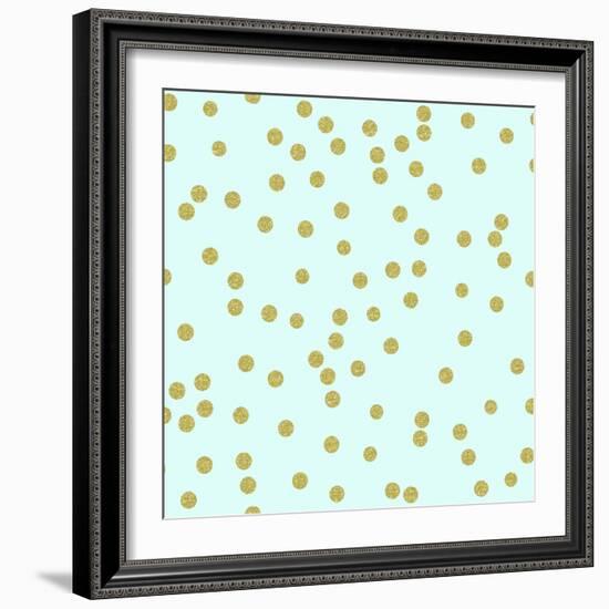 Pale Aqua Golden Round Confetti-Tina Lavoie-Framed Giclee Print