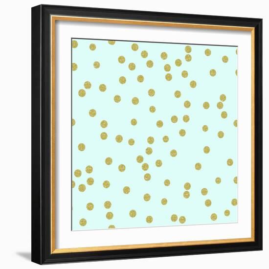 Pale Aqua Golden Round Confetti-Tina Lavoie-Framed Giclee Print