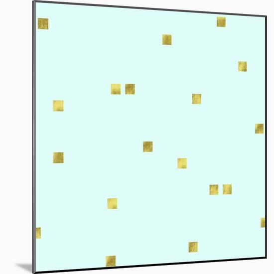 Pale Aqua Golden Squares Confetti-Tina Lavoie-Mounted Giclee Print