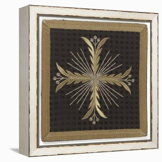 Pale Black Velvet Embroidered with Gold and Silver-null-Framed Premier Image Canvas