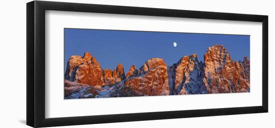 Pale di San Martino and moon, Italy-Frank Krahmer-Framed Giclee Print