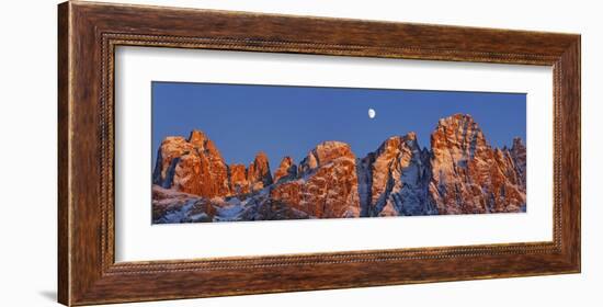 Pale di San Martino and moon, Italy-Frank Krahmer-Framed Giclee Print