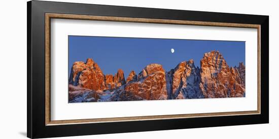 Pale di San Martino and moon, Italy-Frank Krahmer-Framed Giclee Print