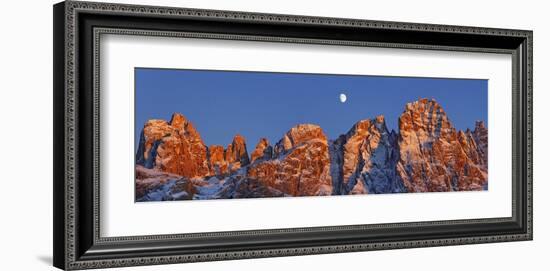 Pale di San Martino and moon, Italy-Frank Krahmer-Framed Giclee Print