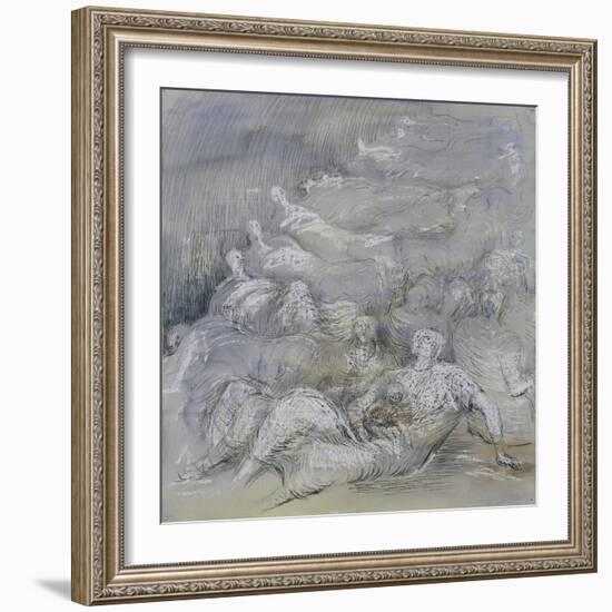 Pale Shelter Scene-Henry Moore-Framed Giclee Print