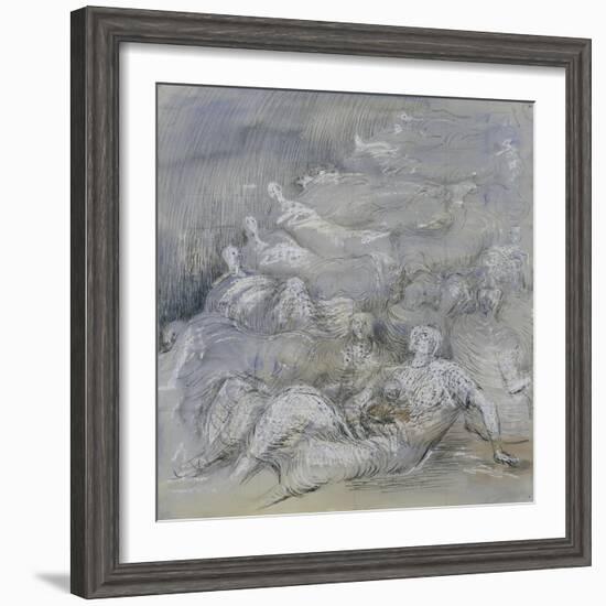 Pale Shelter Scene-Henry Moore-Framed Giclee Print