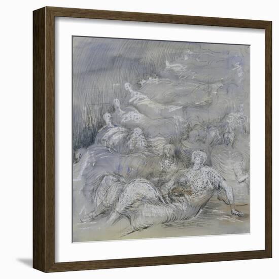 Pale Shelter Scene-Henry Moore-Framed Giclee Print