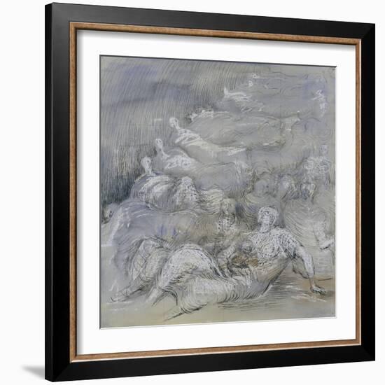 Pale Shelter Scene-Henry Moore-Framed Giclee Print