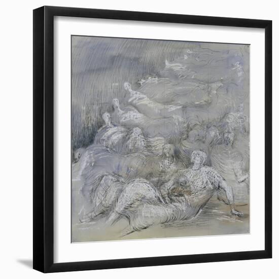 Pale Shelter Scene-Henry Moore-Framed Giclee Print