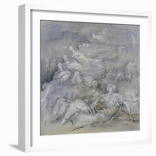 Pale Shelter Scene-Henry Moore-Framed Giclee Print