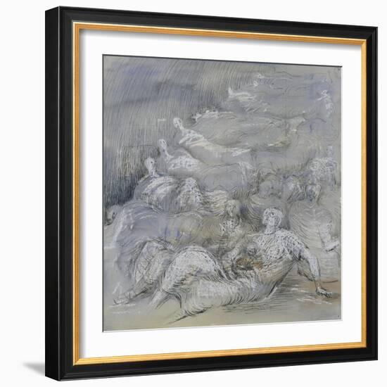 Pale Shelter Scene-Henry Moore-Framed Giclee Print